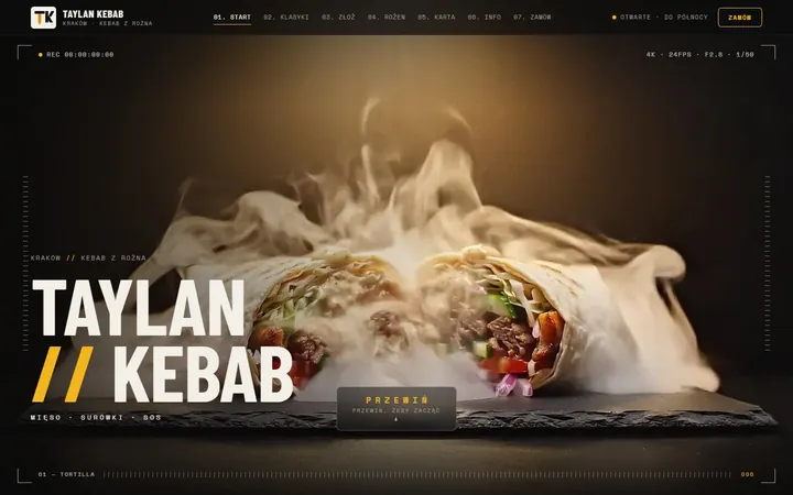 Taylan Kebab — koncepcja strony kebabu z konfiguratorem zamówienia